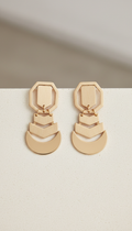 Champagne Gold Geometric Statement Earrings